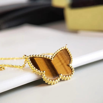 [Clover] TIGER__ EYE BUTTERFLY NECKLACE
