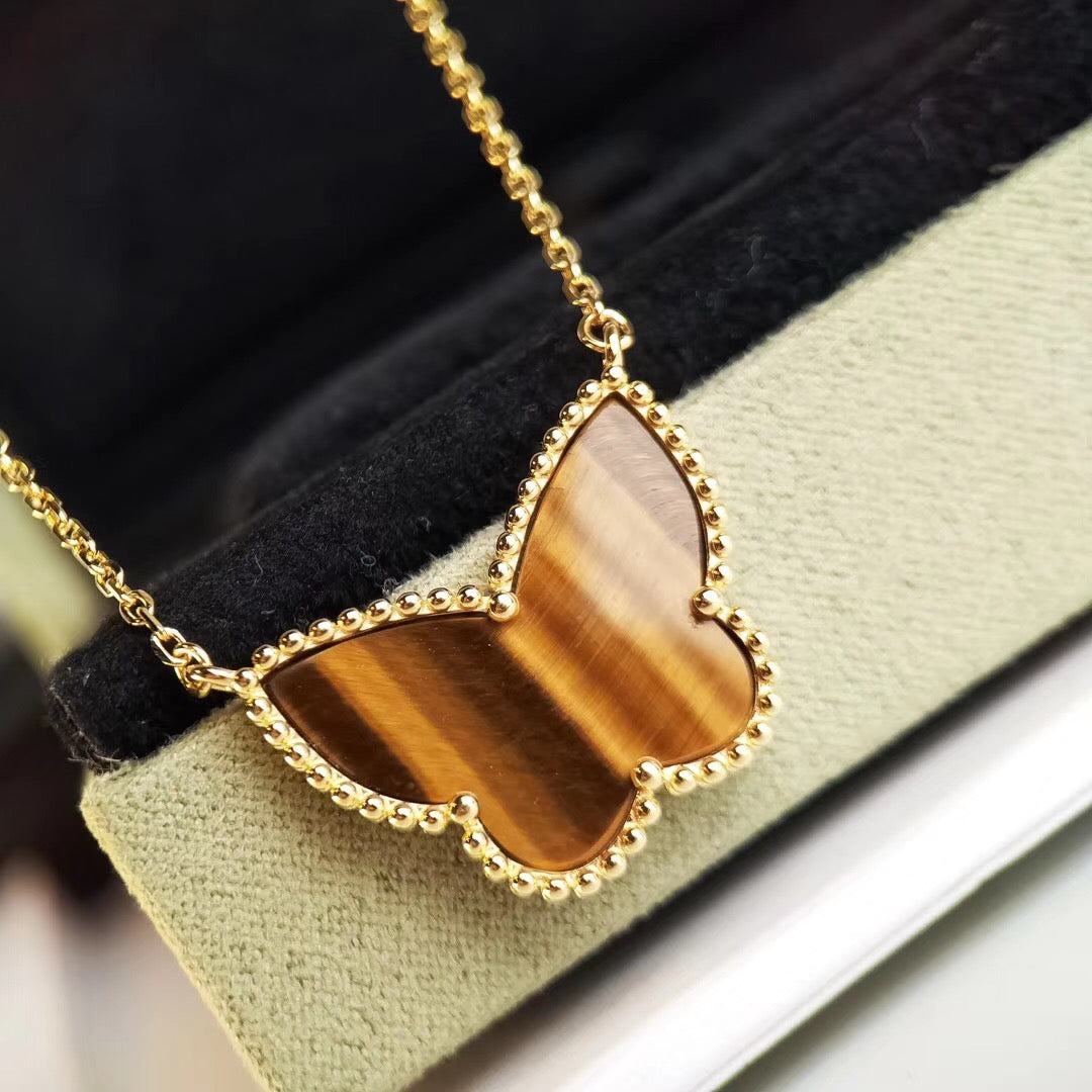 [Clover] TIGER__ EYE BUTTERFLY NECKLACE
