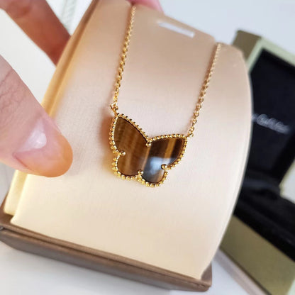 [Clover] TIGER__ EYE BUTTERFLY NECKLACE