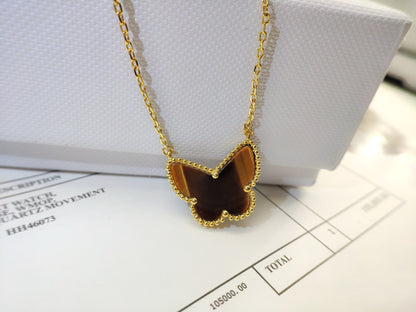 [Clover] TIGER__ EYE BUTTERFLY NECKLACE
