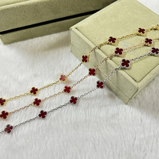 [Clover]CLOVER 6 MOTIF RED AGATE BRACELET