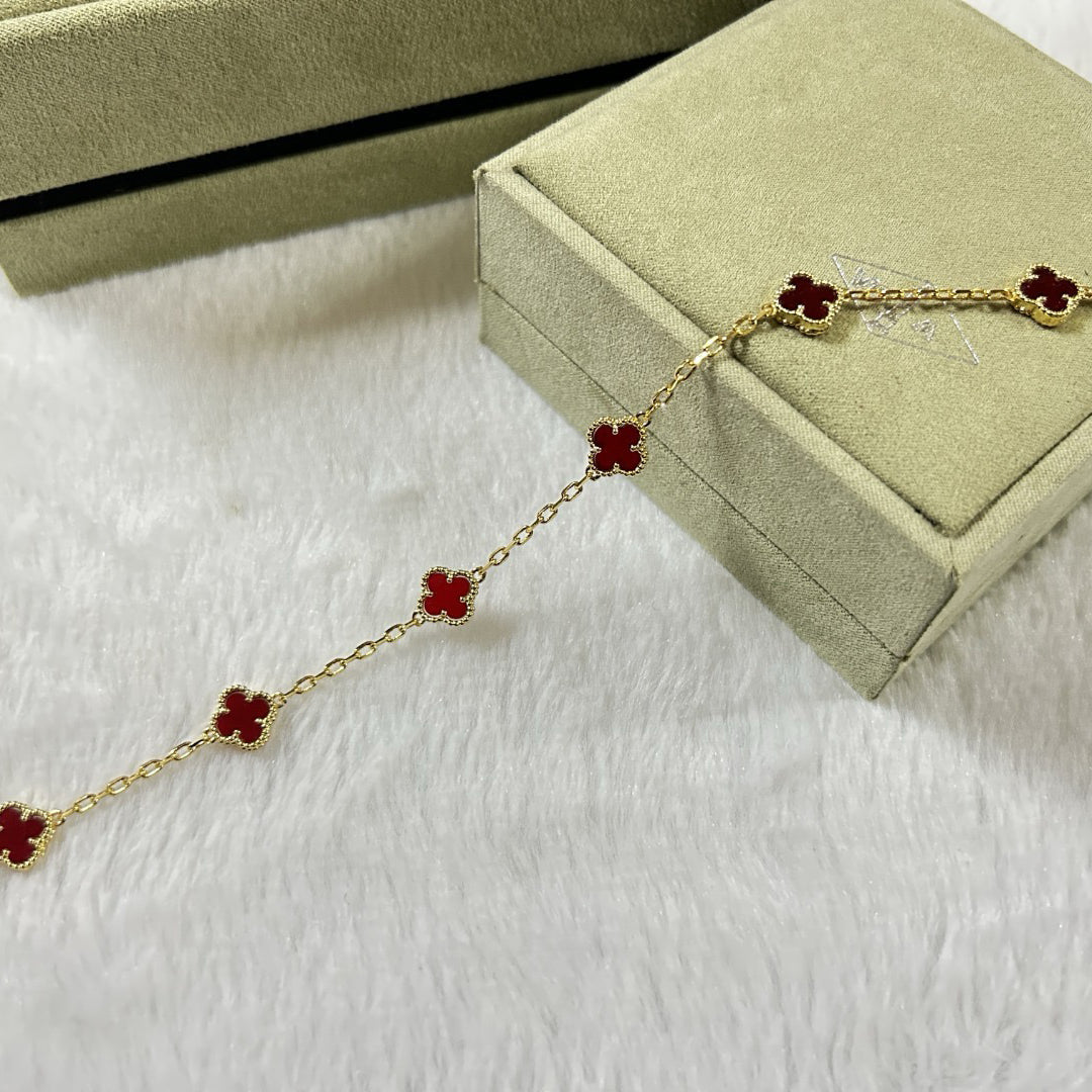 [Clover]CLOVER 6 MOTIF RED AGATE BRACELET