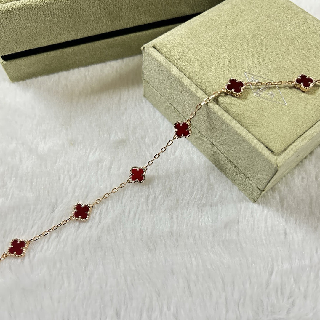 [Clover]CLOVER 6 MOTIF RED AGATE BRACELET