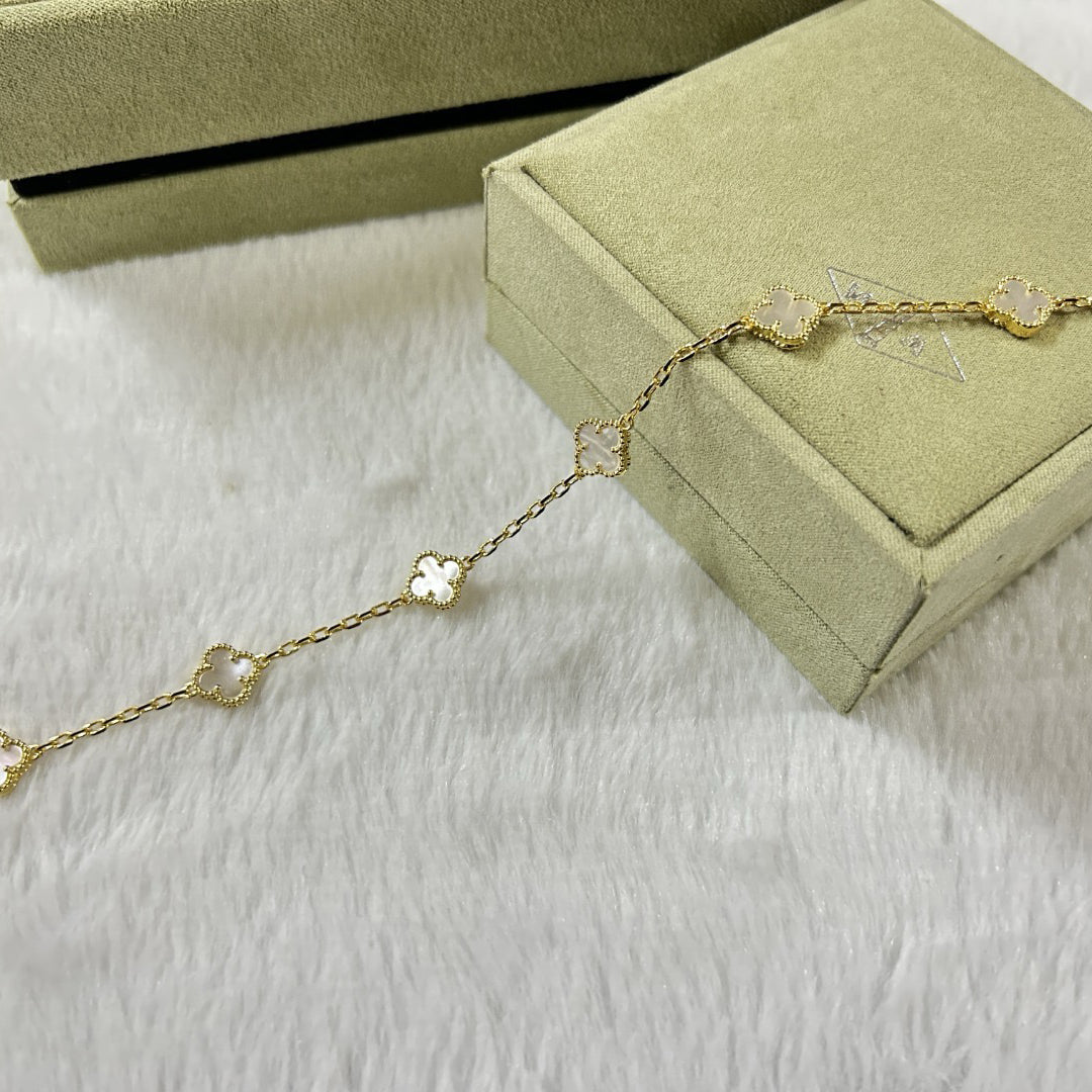 [Clover]CLOVER 6 MOTIF WHITE MOP BRACELET