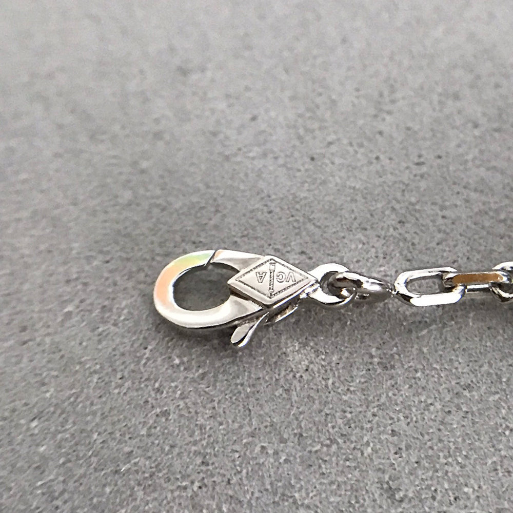 [Clover]CLOVER 5 MOTIF ONYXS DIAMOND BRACELET SILVER