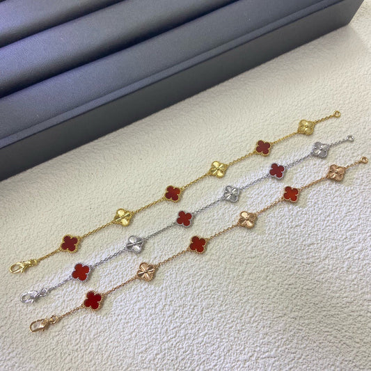 [Clover]CLOVER 6 MOTIF RED AGATE LASER BRACELET