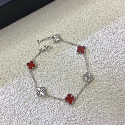 [Clover]CLOVER 6 MOTIF RED AGATE LASER BRACELET