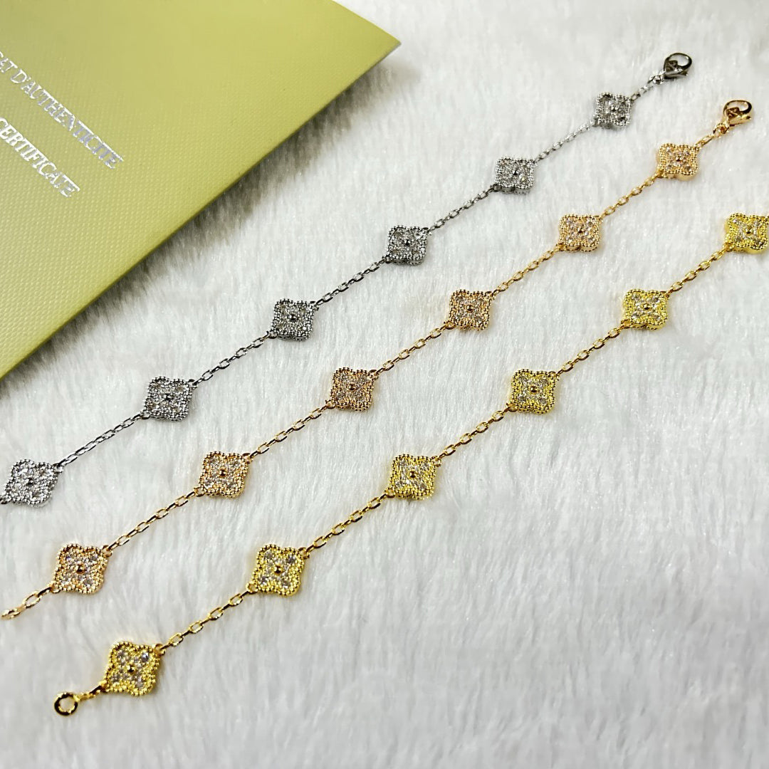 [Clover]CLOVER 6 MOTIF DIAMOND BRACELET