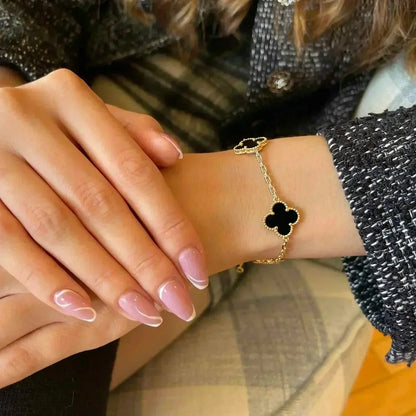 [Clover]CLOVER  5 MOTIFS BLACK ONYX BRACELET