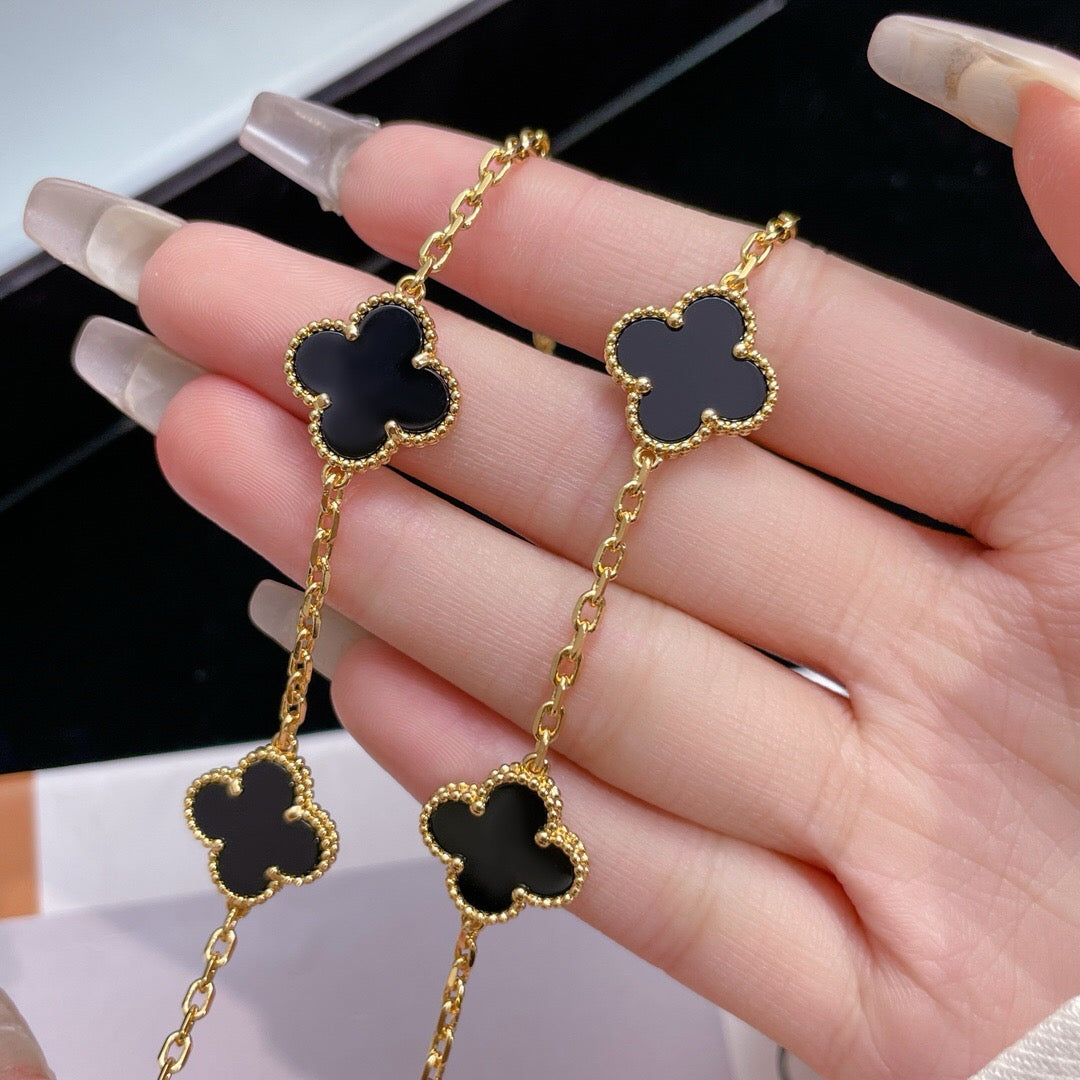 [Clover]CLOVER 10 MOTIFS ONYX NECKLACE