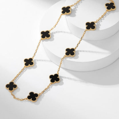 [Clover]CLOVER 10 MOTIFS ONYX NECKLACE