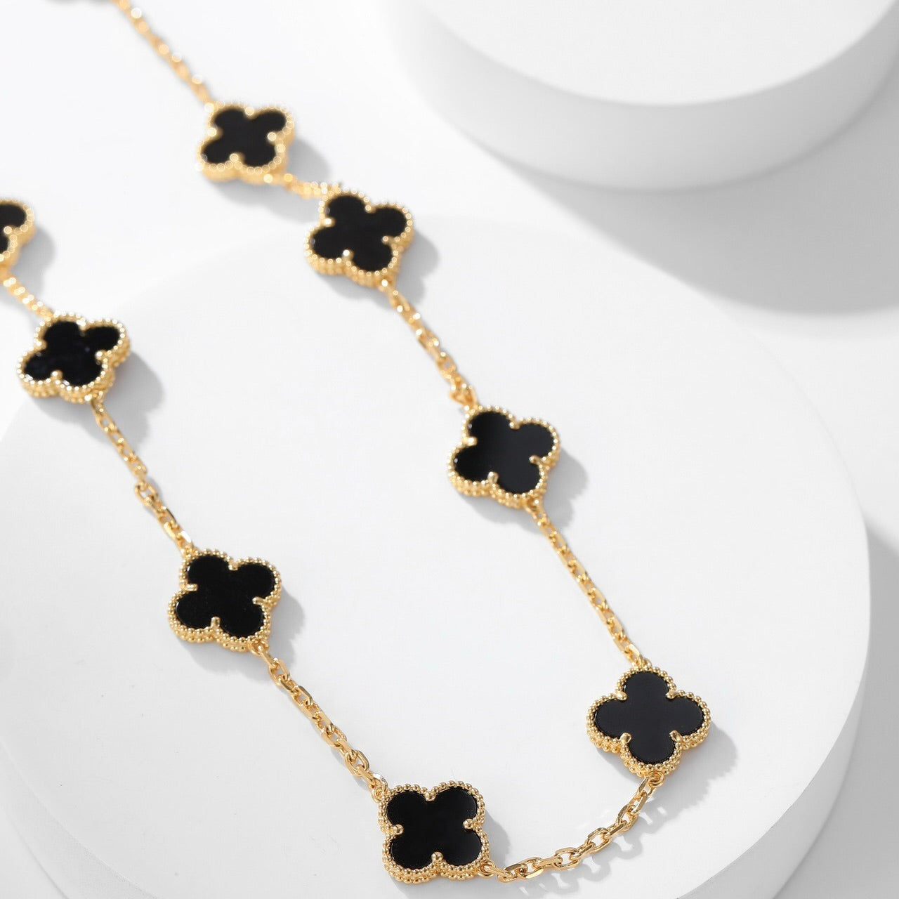 [Clover]CLOVER 10 MOTIFS ONYX NECKLACE