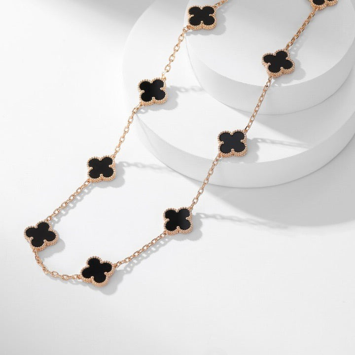 [Clover]CLOVER 10 MOTIFS ONYX NECKLACE