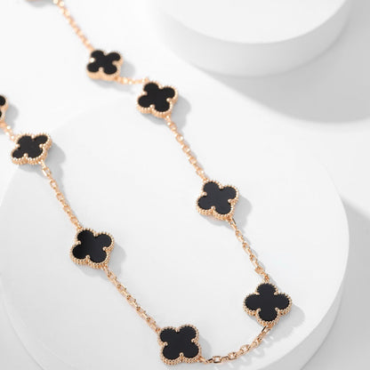 [Clover]CLOVER 10 MOTIFS ONYX NECKLACE
