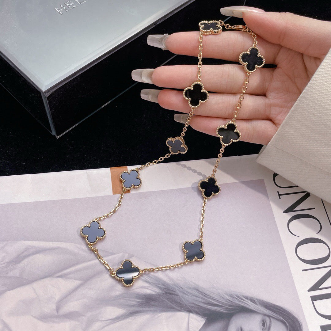 [Clover]CLOVER 10 MOTIFS ONYX NECKLACE