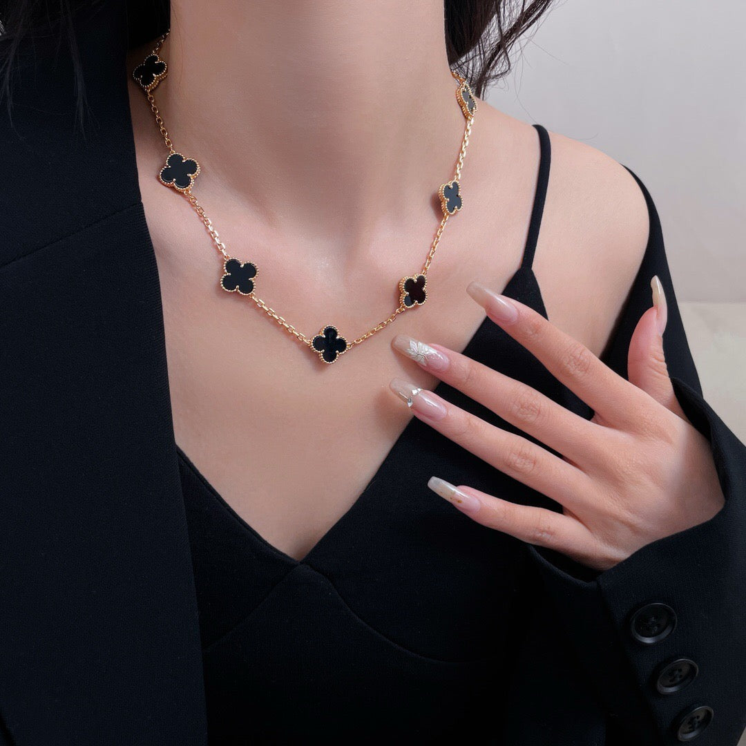 [Clover]CLOVER 10 MOTIFS ONYX NECKLACE