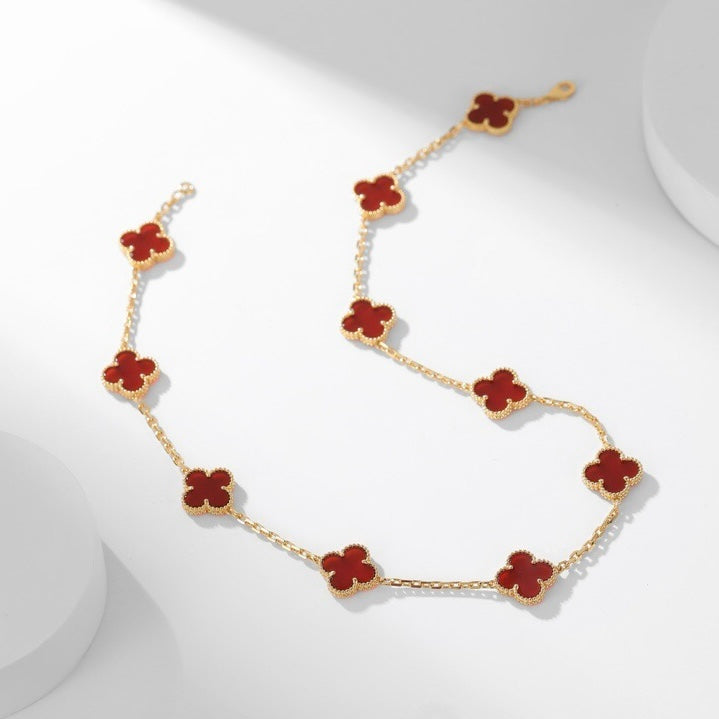 [Clover]CLOVER 10 MOTIFS CARNELIAN NECKLACE