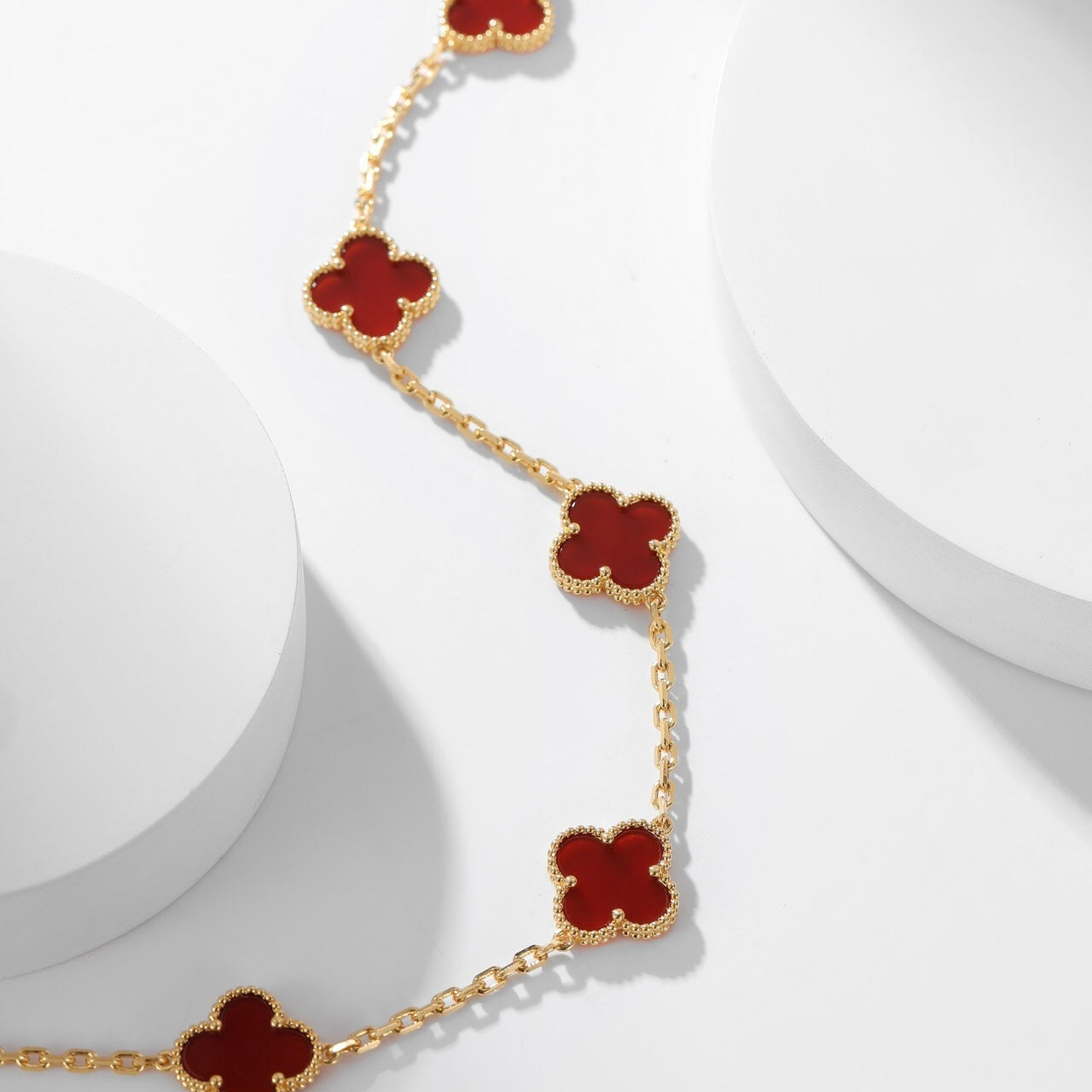 [Clover]CLOVER 10 MOTIFS CARNELIAN NECKLACE