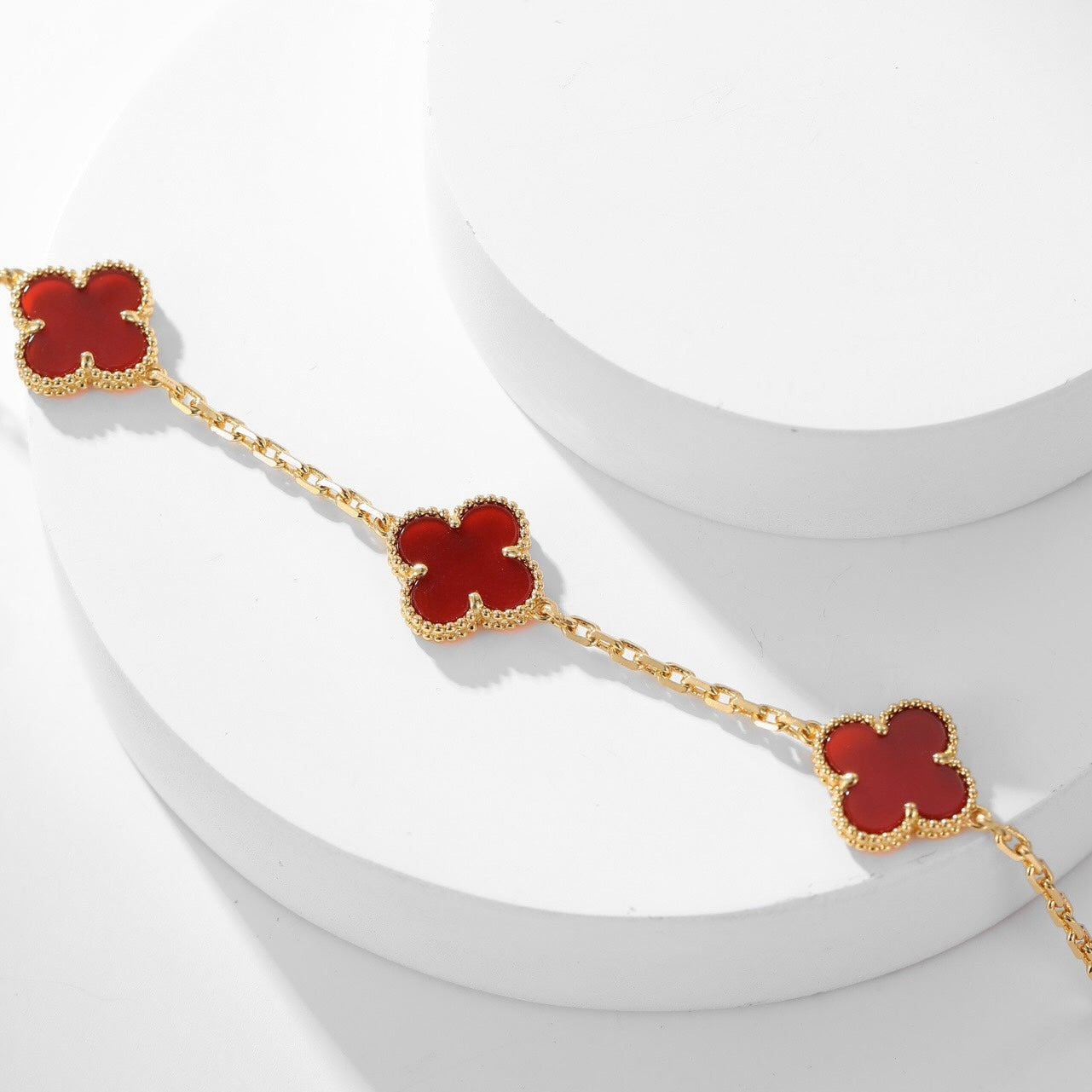 [Clover]CLOVER 10 MOTIFS CARNELIAN NECKLACE