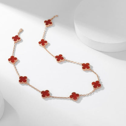 [Clover]CLOVER 10 MOTIFS CARNELIAN NECKLACE