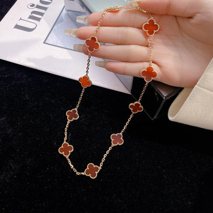 [Clover]CLOVER 10 MOTIFS CARNELIAN NECKLACE