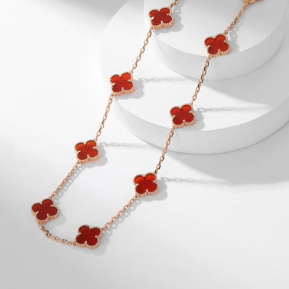 [Clover]CLOVER 10 MOTIFS CARNELIAN NECKLACE