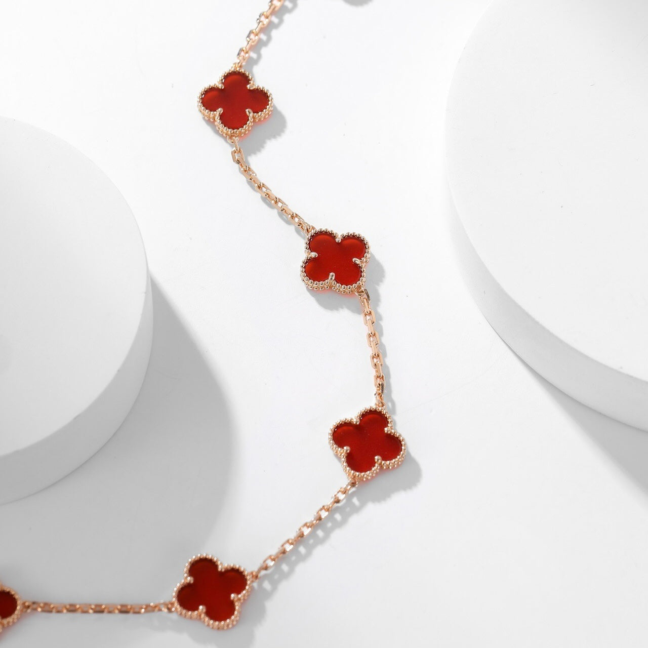 [Clover]CLOVER 10 MOTIFS CARNELIAN NECKLACE