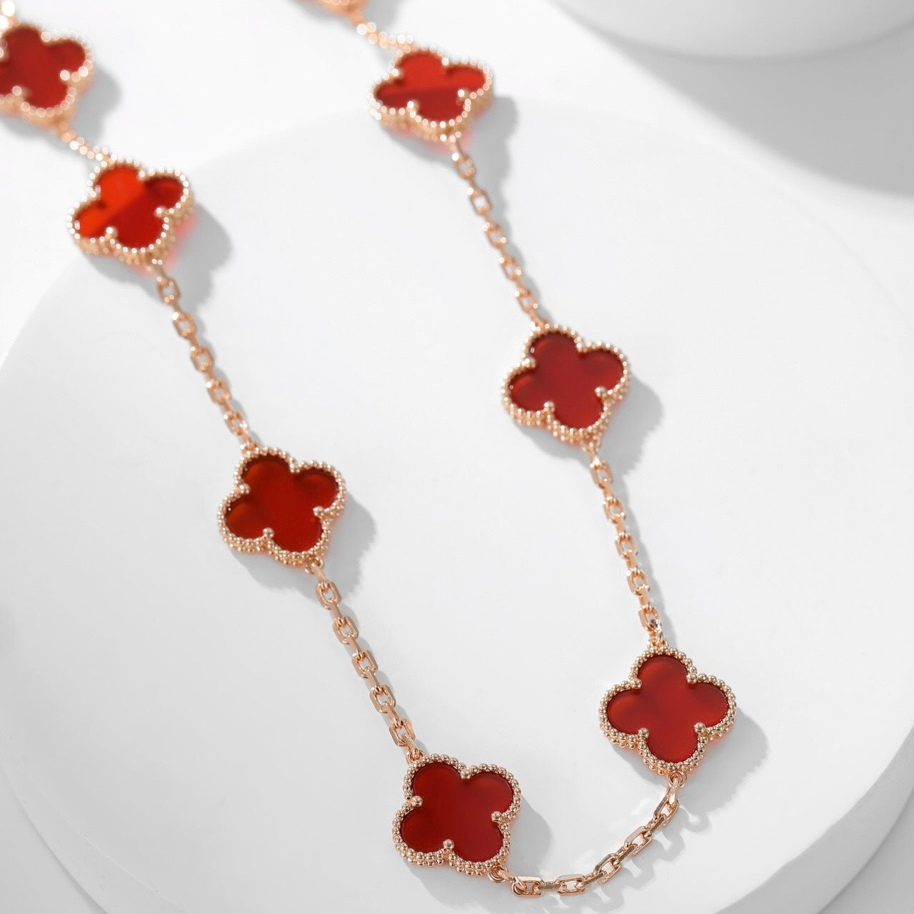 [Clover]CLOVER 10 MOTIFS CARNELIAN NECKLACE