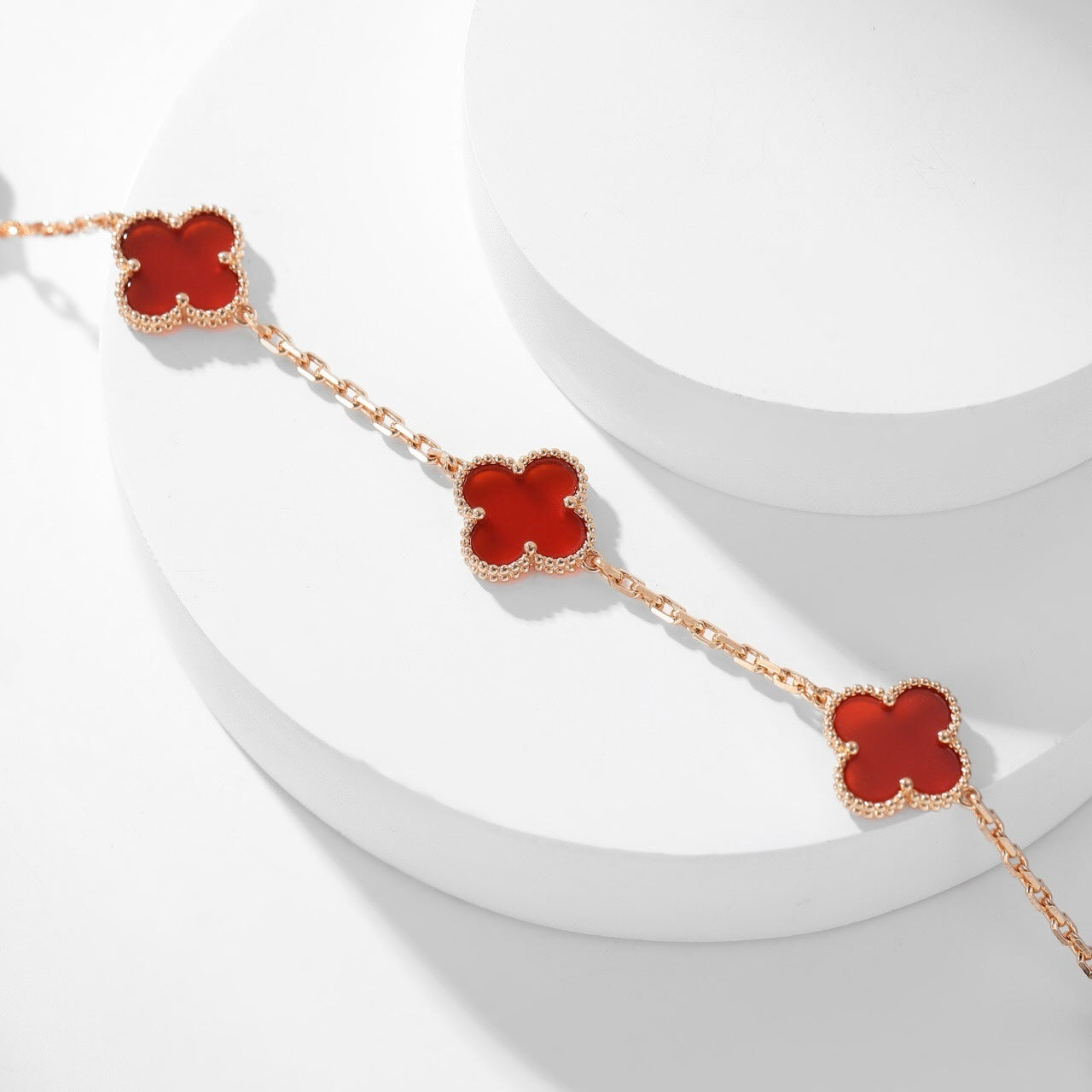 [Clover]CLOVER 10 MOTIFS CARNELIAN NECKLACE