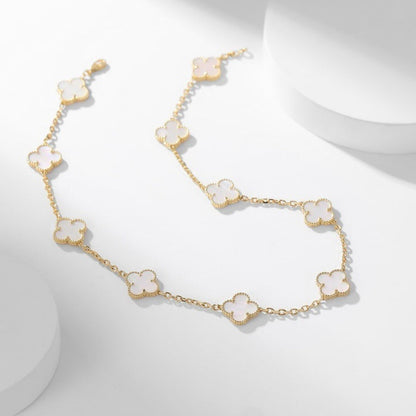 [Clover]CLOVER 10 MOTIFS WHITE MOTHER OF PEARL NECKLACE