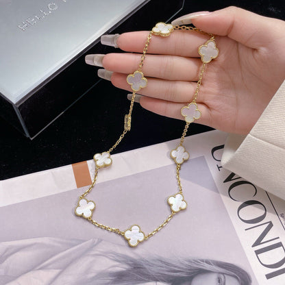 [Clover]CLOVER 10 MOTIFS WHITE MOTHER OF PEARL NECKLACE