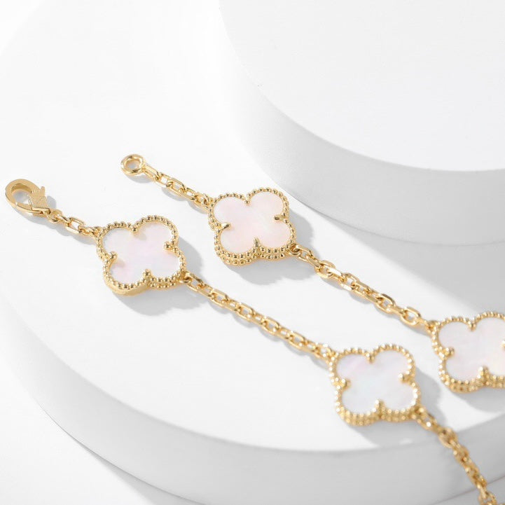 [Clover]CLOVER 10 MOTIFS WHITE MOTHER OF PEARL NECKLACE