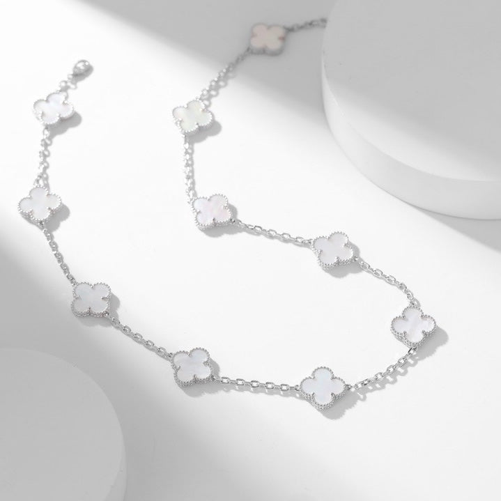 [Clover]CLOVER 10 MOTIFS WHITE MOTHER OF PEARL NECKLACE