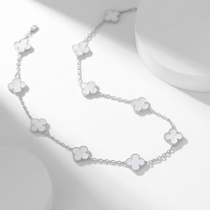[Clover]CLOVER 10 MOTIFS WHITE MOTHER OF PEARL NECKLACE