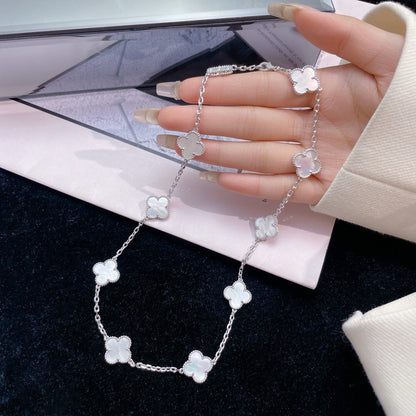 [Clover]CLOVER 10 MOTIFS WHITE MOTHER OF PEARL NECKLACE