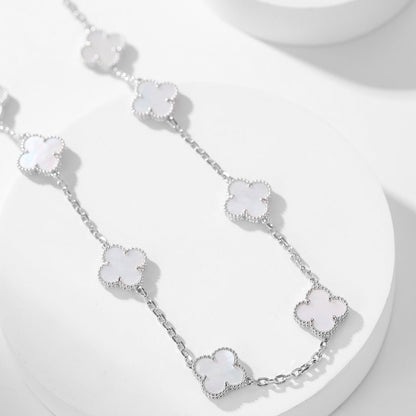 [Clover]CLOVER 10 MOTIFS WHITE MOTHER OF PEARL NECKLACE