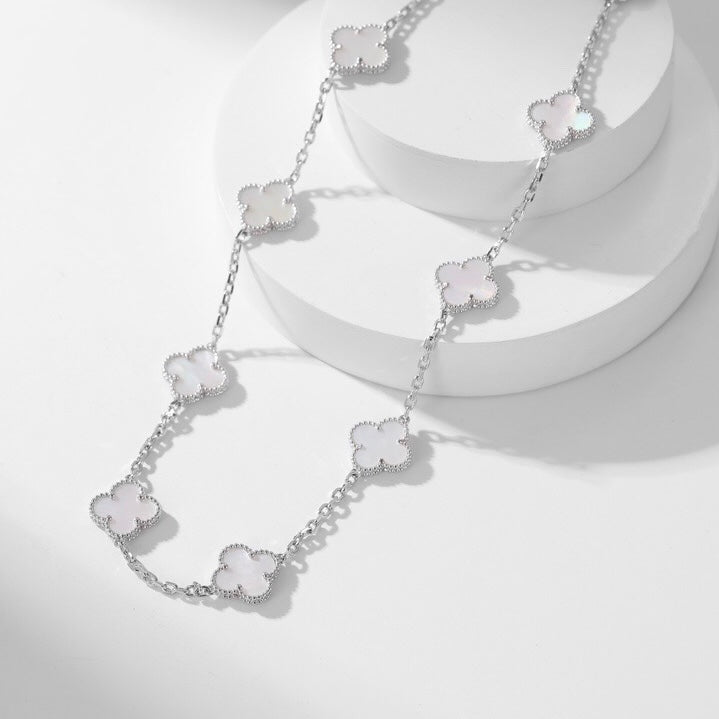 [Clover]CLOVER 10 MOTIFS WHITE MOTHER OF PEARL NECKLACE