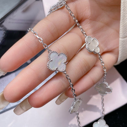[Clover]CLOVER 10 MOTIFS WHITE MOTHER OF PEARL NECKLACE