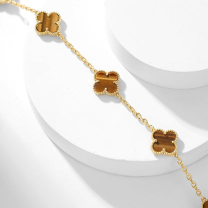 [Clover]CLOVER 10 MOTIFS TIGER EYE NECKLACE