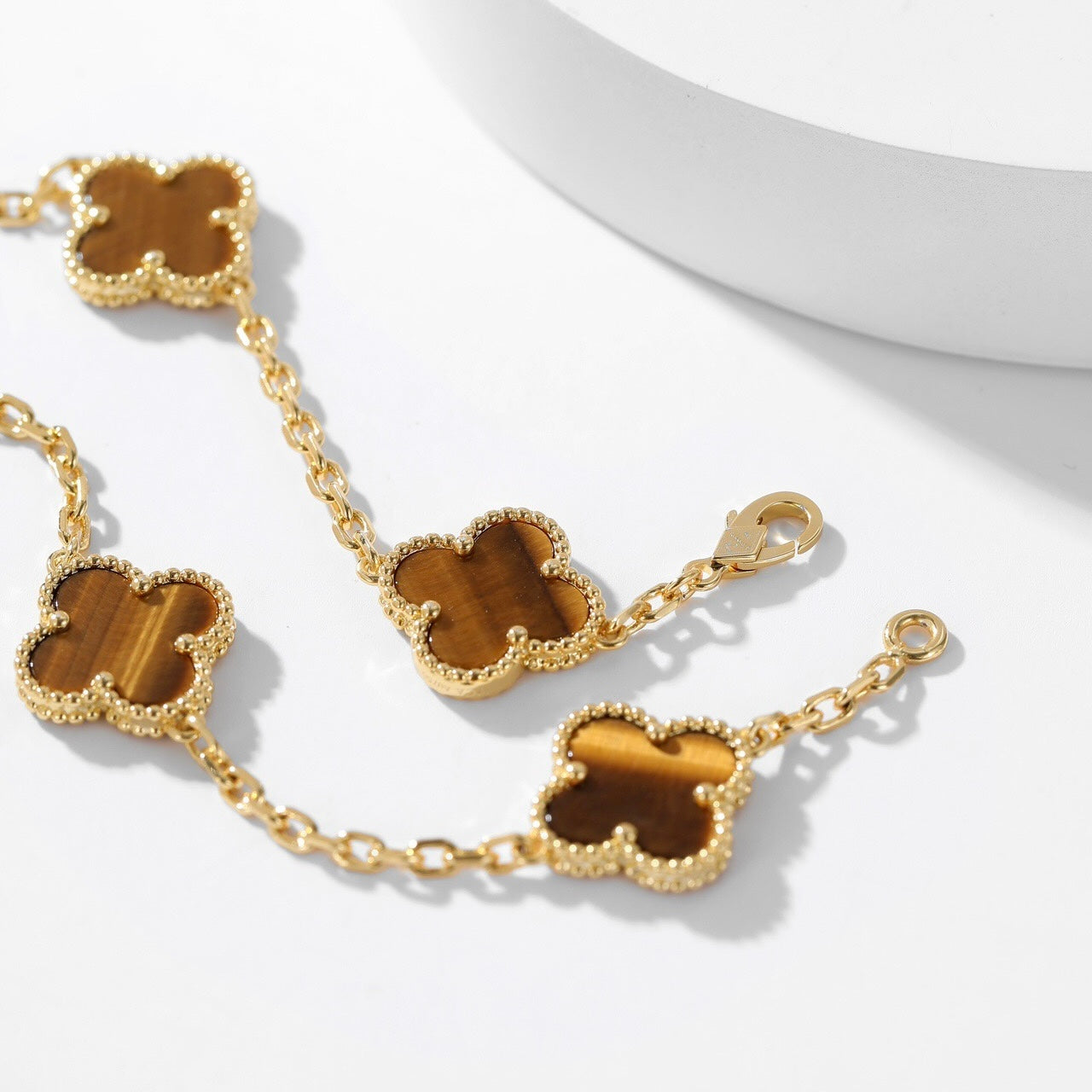 [Clover]CLOVER 10 MOTIFS TIGER EYE NECKLACE