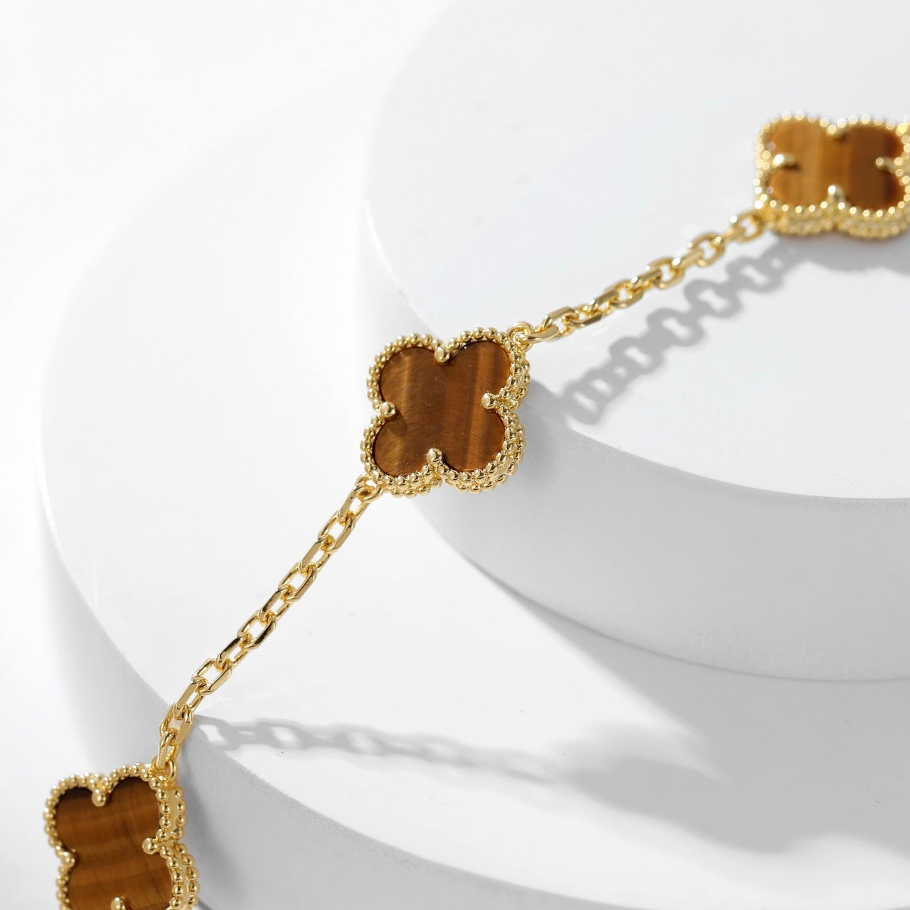 [Clover]CLOVER 10 MOTIFS TIGER EYE NECKLACE