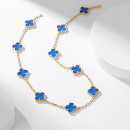 [Clover]CLOVER 10 MOTIFS BLUE AGATE NECKLACE