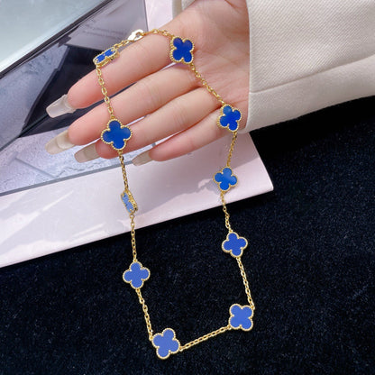 [Clover]CLOVER 10 MOTIFS BLUE AGATE NECKLACE