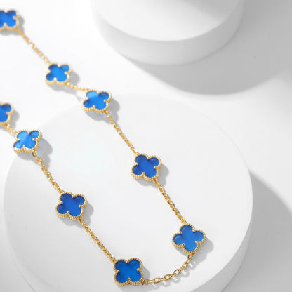 [Clover]CLOVER 10 MOTIFS BLUE AGATE NECKLACE