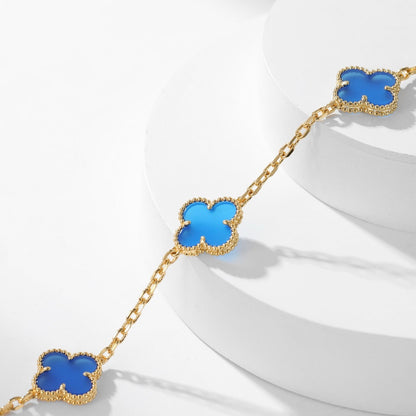 [Clover]CLOVER 10 MOTIFS BLUE AGATE NECKLACE