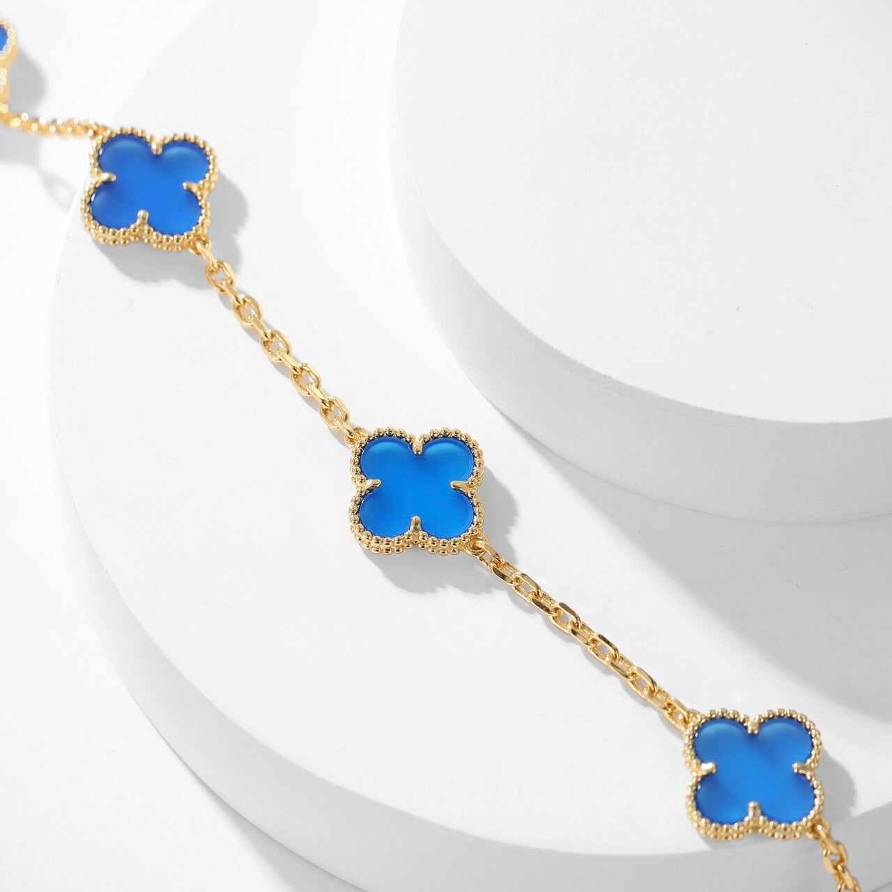 [Clover]CLOVER 10 MOTIFS BLUE AGATE NECKLACE