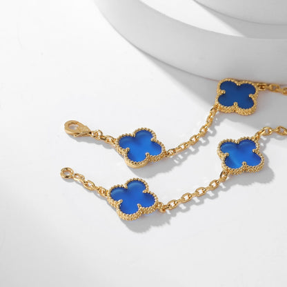[Clover]CLOVER 10 MOTIFS BLUE AGATE NECKLACE