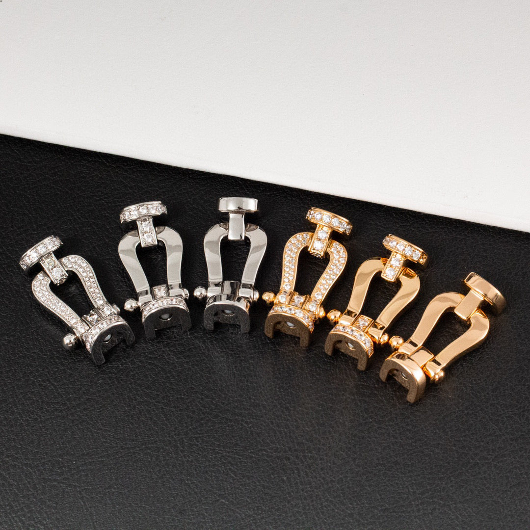 [Clover]FORCE LARGE HORSESHOE HALF DIAMOND BRACELET GOLD