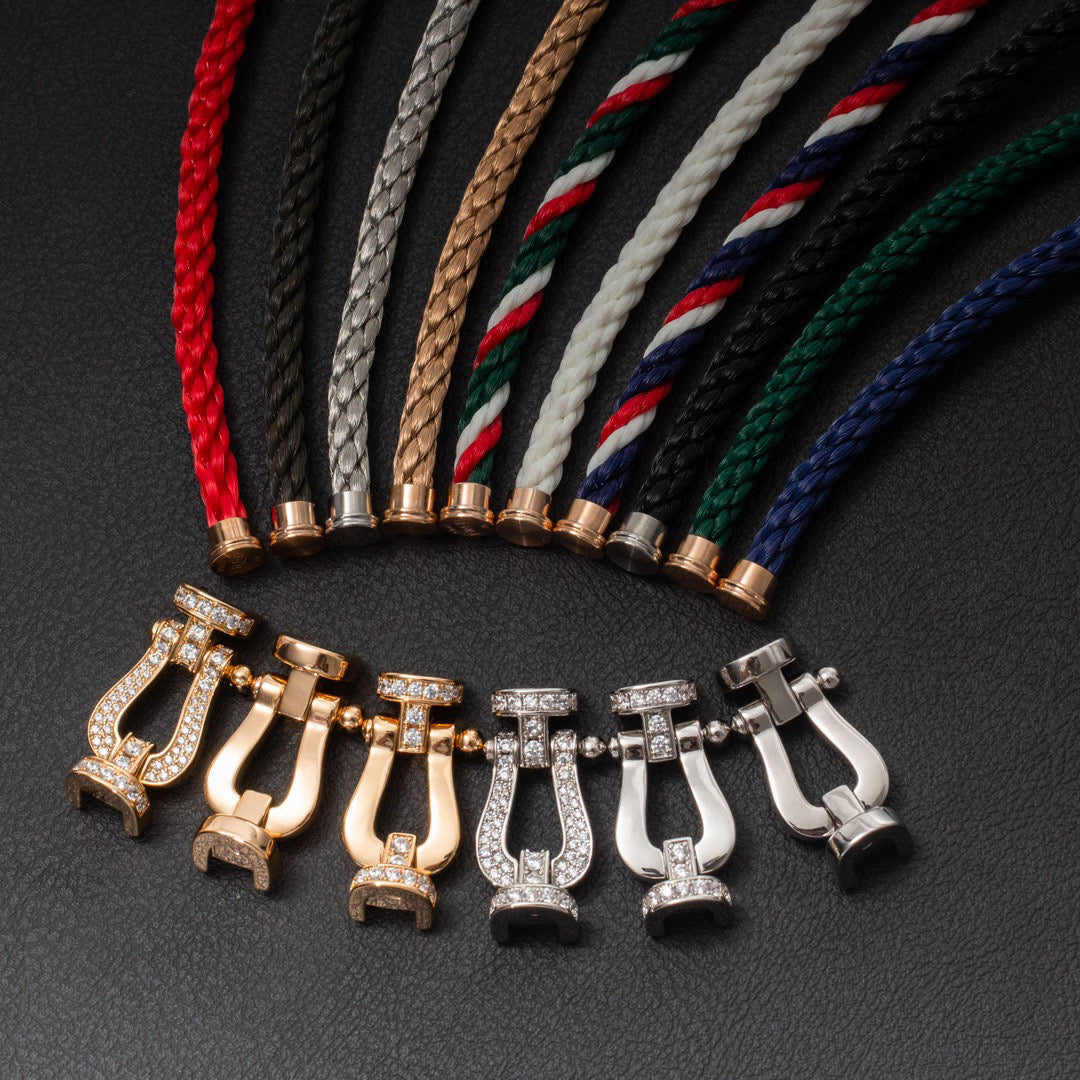 [Clover]FORCE LARGE HORSESHOE HALF DIAMOND BRACELET SILVER