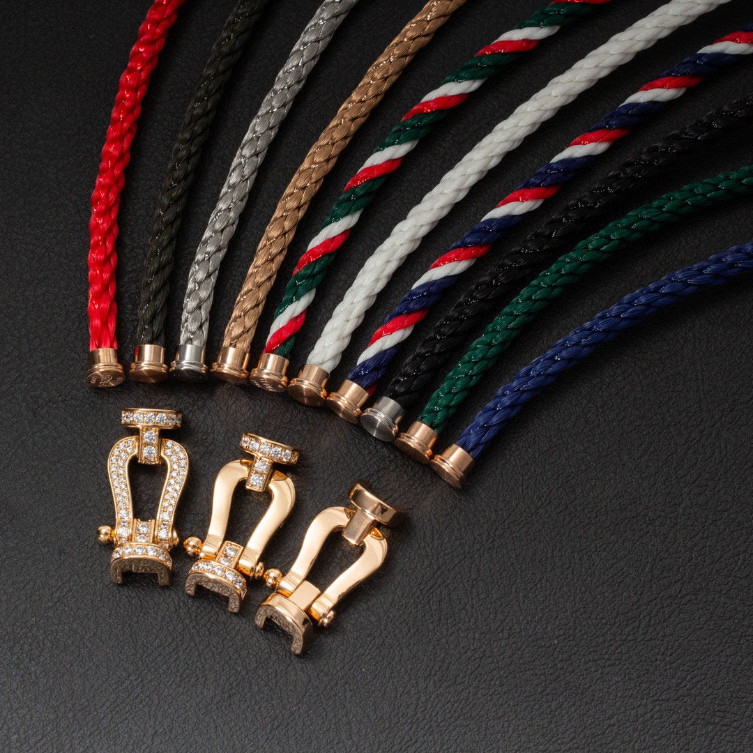 [Clover]FORCE LARGE HORSESHOE FULL DIAMOND BRACELET GOLD